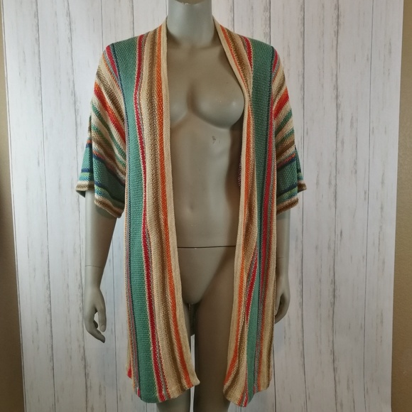 Lauren Ralph Lauren Sweaters - RALPH LAUREN Striped Long Open Cardigan Medium